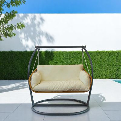 JURA - dondolo due posti con struttura in metallo bianca o antracite