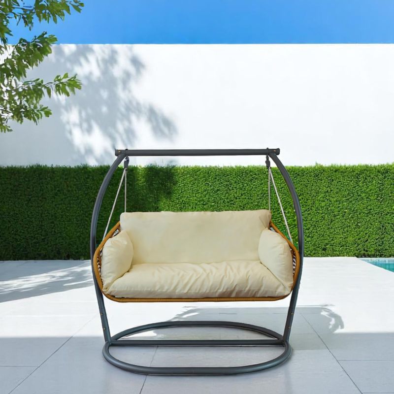 JURA - dondolo due posti con struttura in metallo bianca o antracite