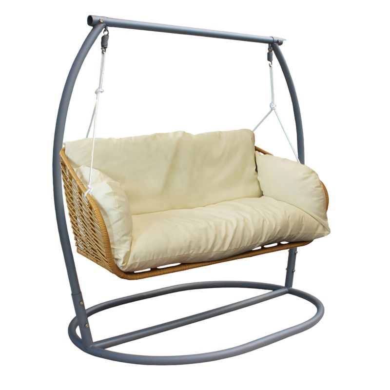 JURA - dondolo due posti con struttura in metallo bianca o antracite