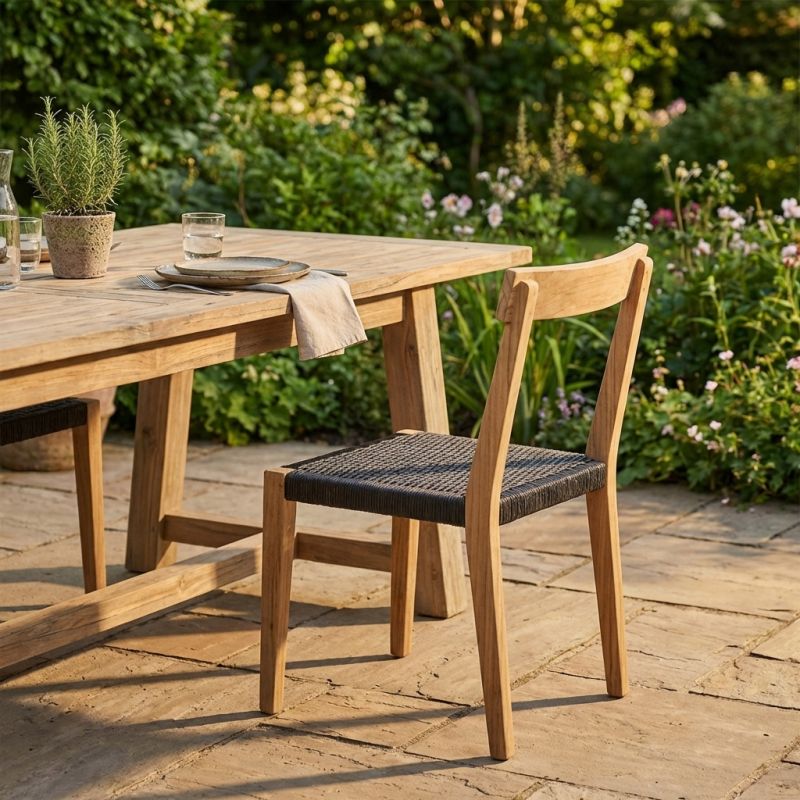 SHINDY - sedia in teak e corda