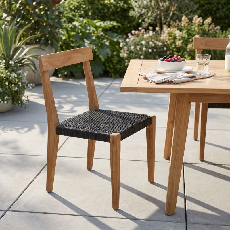 SHINDY - sedia in teak e corda