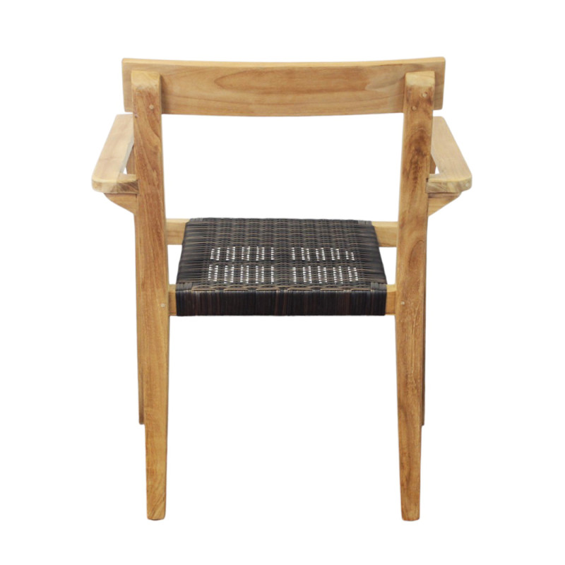 PAGAN - poltrona impilabile in teak e wicker