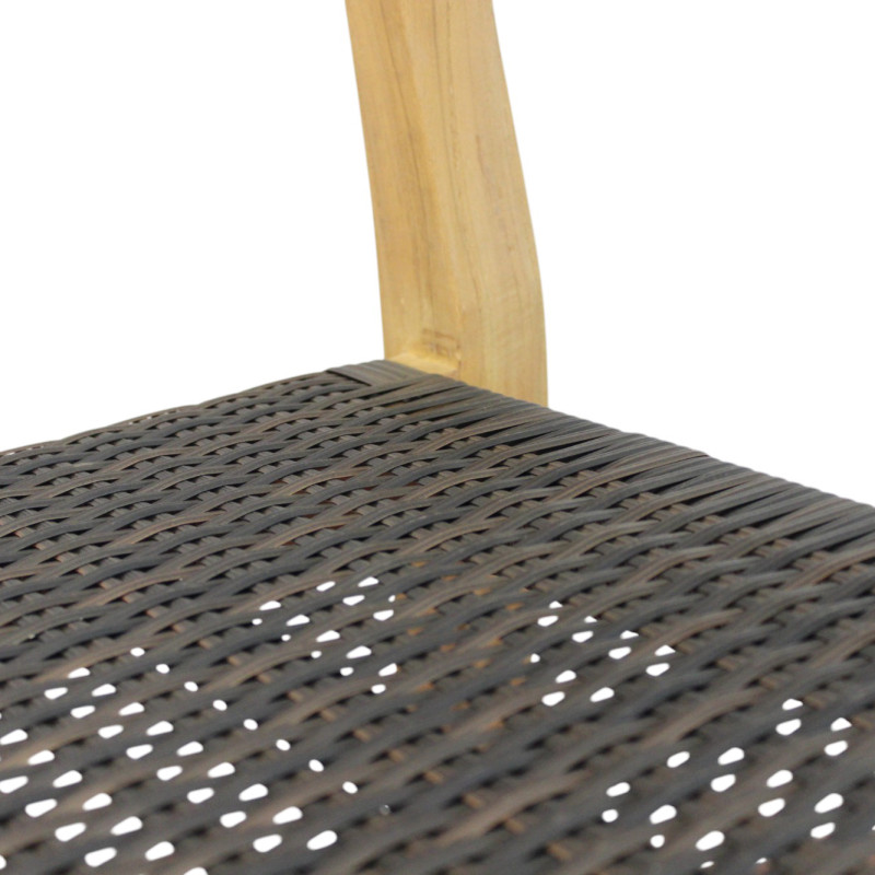 PAGAN - poltrona impilabile in teak e wicker