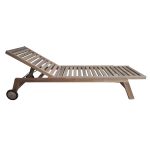 TIKAU - lettino con ruote in teak