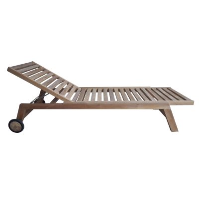 TIKAU - lettino con ruote in teak