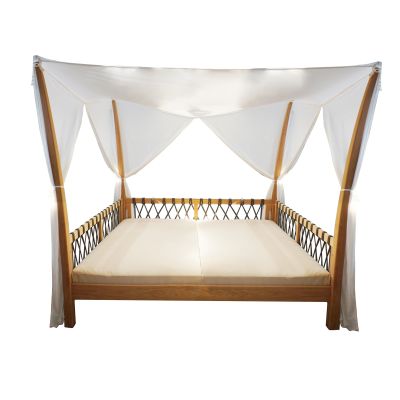 LEVANTE - gazebo letto in teak con cuscini