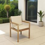 FATU - poltrona impilabile in teak e wicker