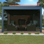 - laterale zanzariera in textilene apertura manuale per pergola 4 m