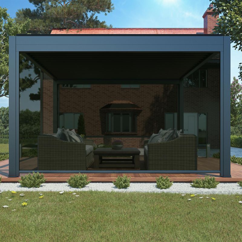 - laterale zanzariera in textilene apertura manuale per pergola 4 m