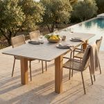 LULLABY - tavolo allungabile con gambe alluminio effetto legno