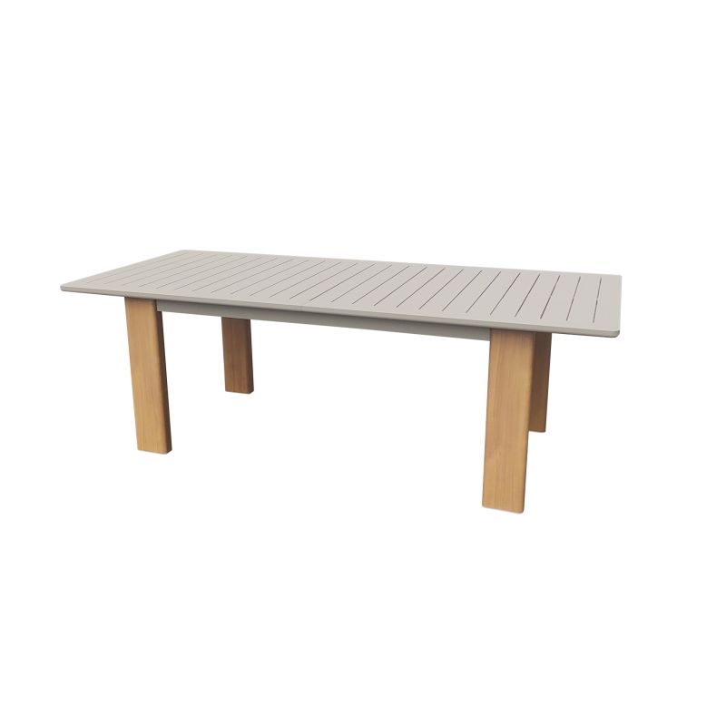 LULLABY - tavolo allungabile con gambe alluminio effetto legno