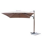 MOLLY - ombrellone effetto legno palo laterale 3x3