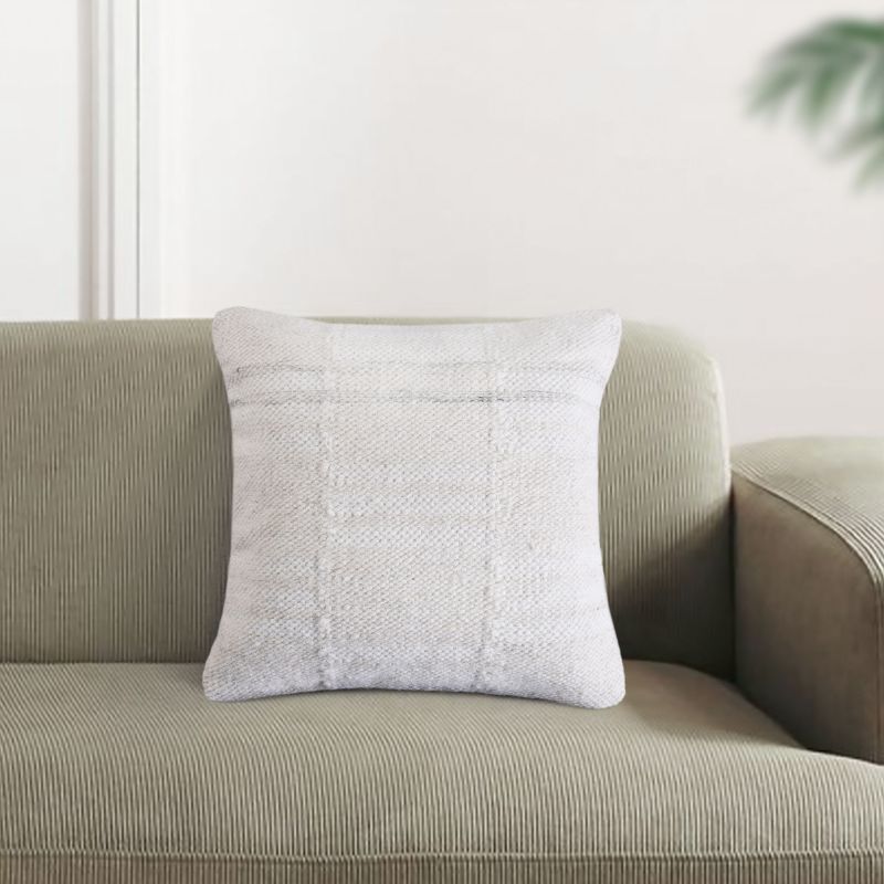 MIRANDA - cuscino in lana avorio con decoro 45 x 45