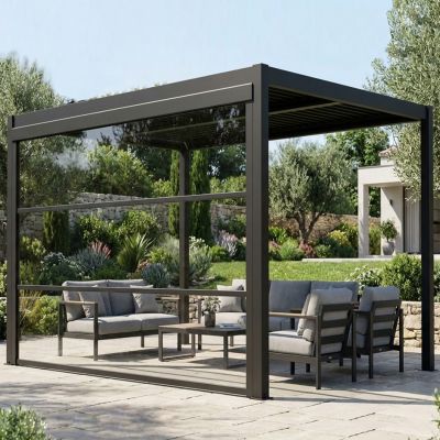 Laterale in PVC trasparente per pergola bioclimatica 3 m