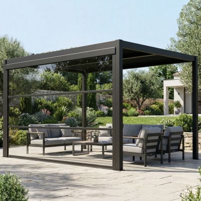 Laterale in PVC trasparente per pergola bioclimatica 4 m