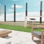 Frangivento in vetro elevabile per pergola bioclimatica