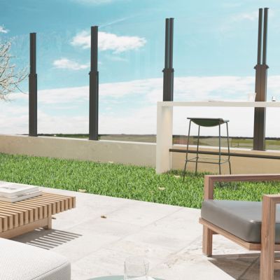 Frangivento in vetro elevabile per pergola bioclimatica