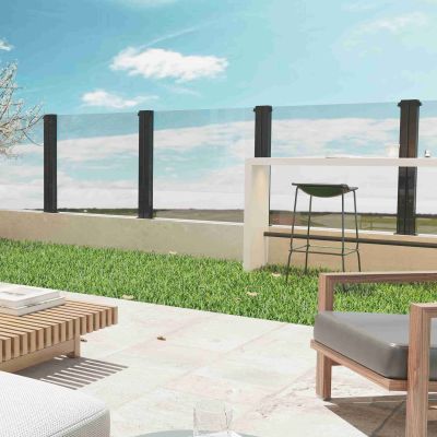 Frangivento in vetro elevabile per pergola bioclimatica
