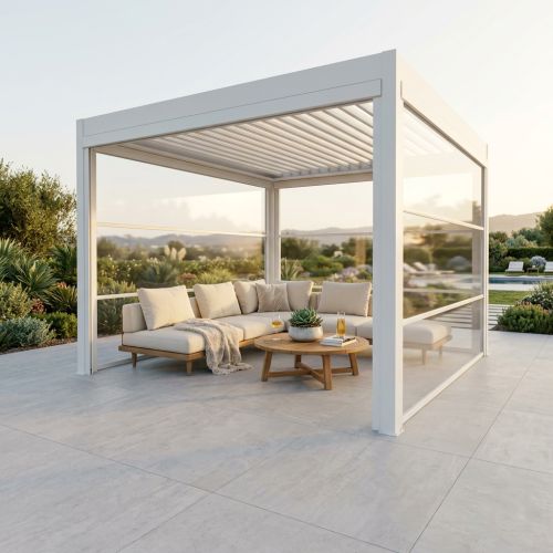 Laterale in PVC trasparente per pergola bioclimatica 3 m