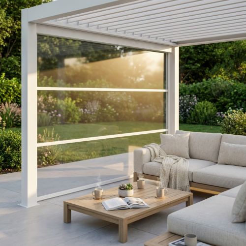 Laterale in PVC trasparente per pergola bioclimatica 3 m