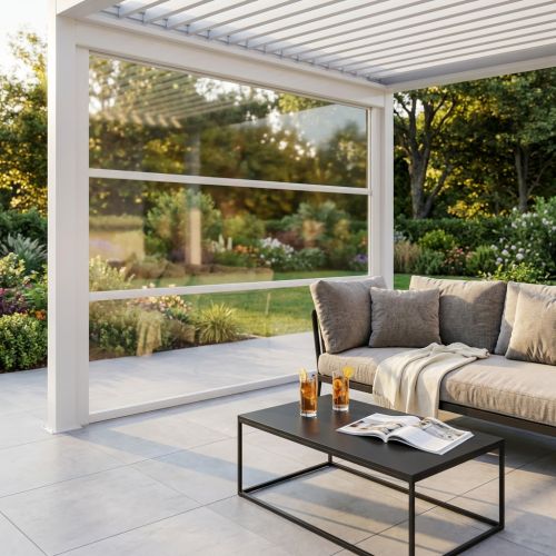 Laterale in PVC trasparente per pergola bioclimatica 4 m