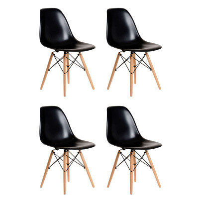 JULIETTE - sedia stile nordico con gambe in legno set da 4