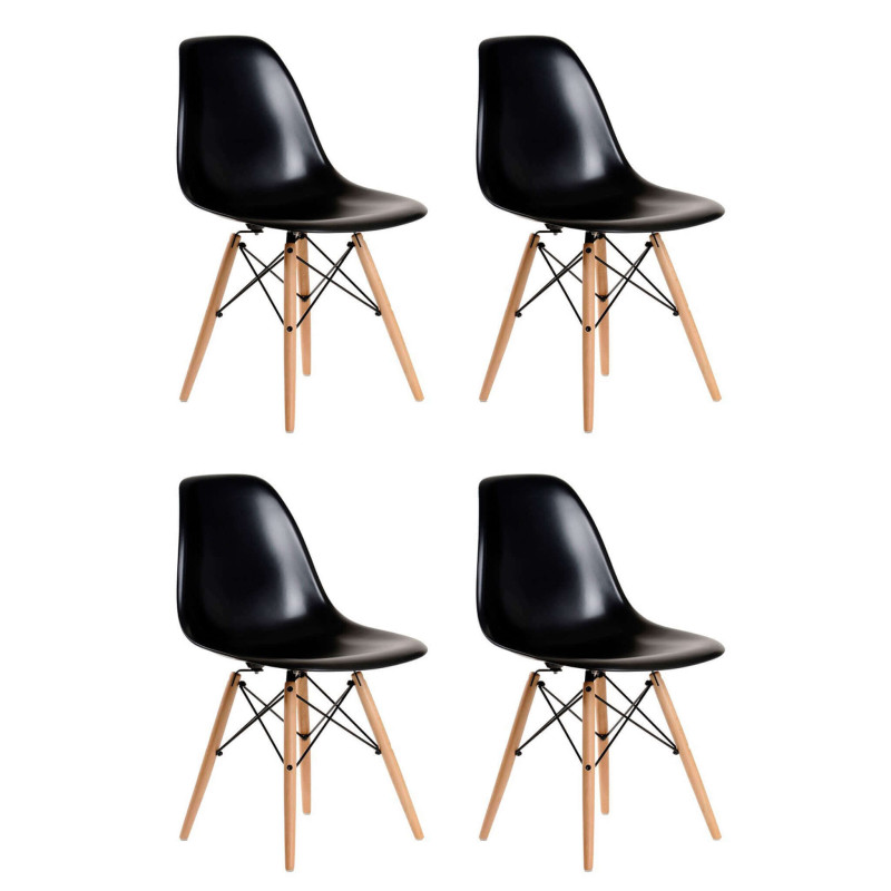 JULIETTE - sedia stile nordico con gambe in legno set da 4