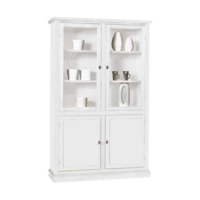 DANIELLE - mobile con vetrina in legno massello cm 120 x 41 x 187 h