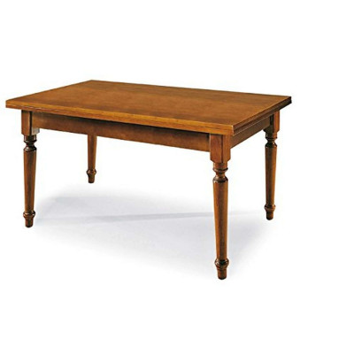 DYLAN - tavolo da pranzo allungabile in legno massello con gamba tornita cm 80 X 140/180/220