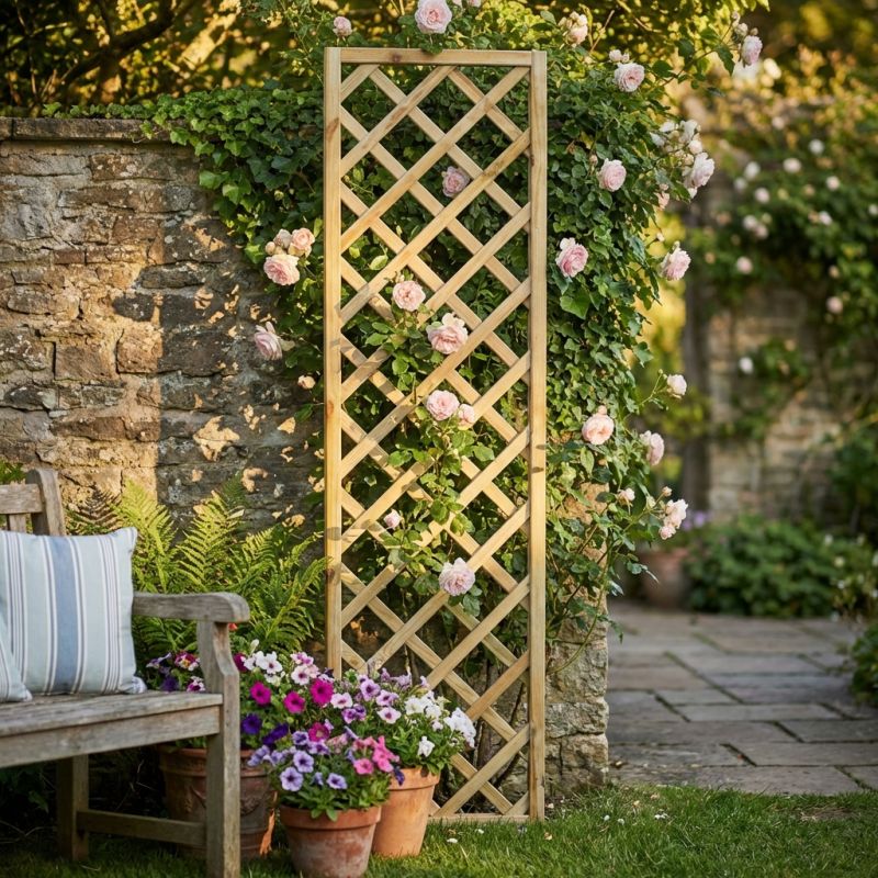 griglia da giardino in legno di pino impregnato in autoclave 40 x 180 cm