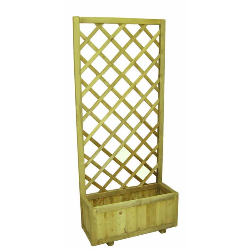 fioriera da giardino in legno di pino impregnato con griglia