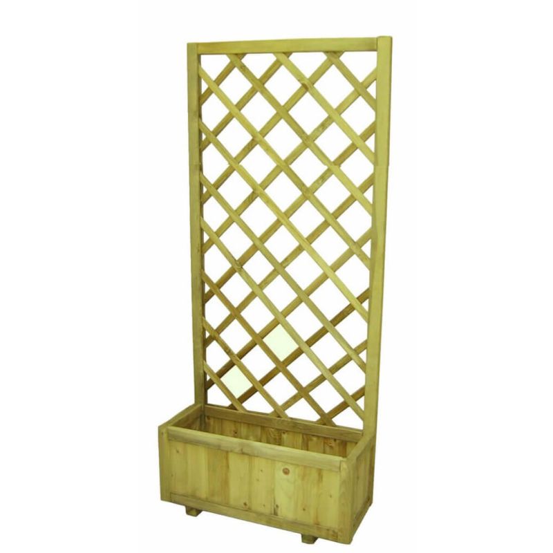 fioriera da giardino in legno di pino impregnato con griglia