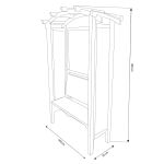 pergola ad arco con panca da giardino in legno di pino impregnato in autoclavex190h