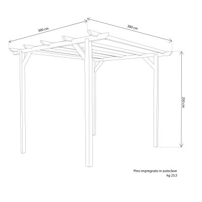 PIP - pergola da giardino in legno di pino impregnato in autoclave