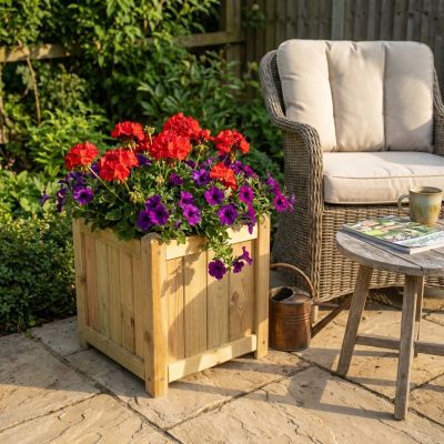 fioriera da giardino in legno di pino impregnato in autoclave 40 x 40 cm