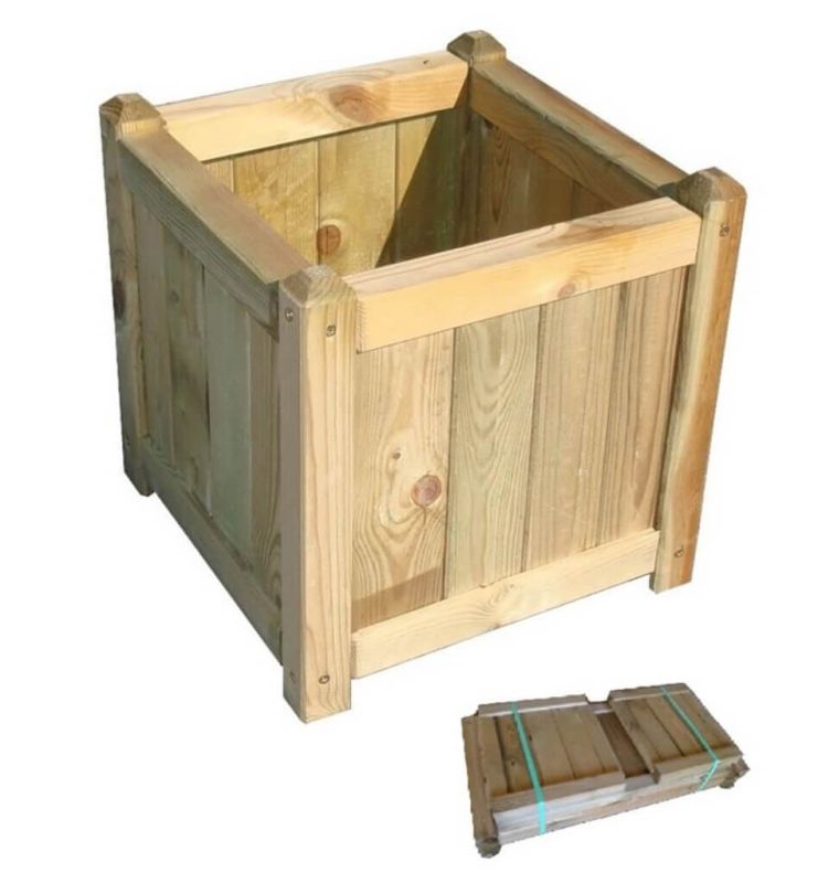 fioriera da giardino in legno di pino impregnato in autoclave 40 x 40 cm