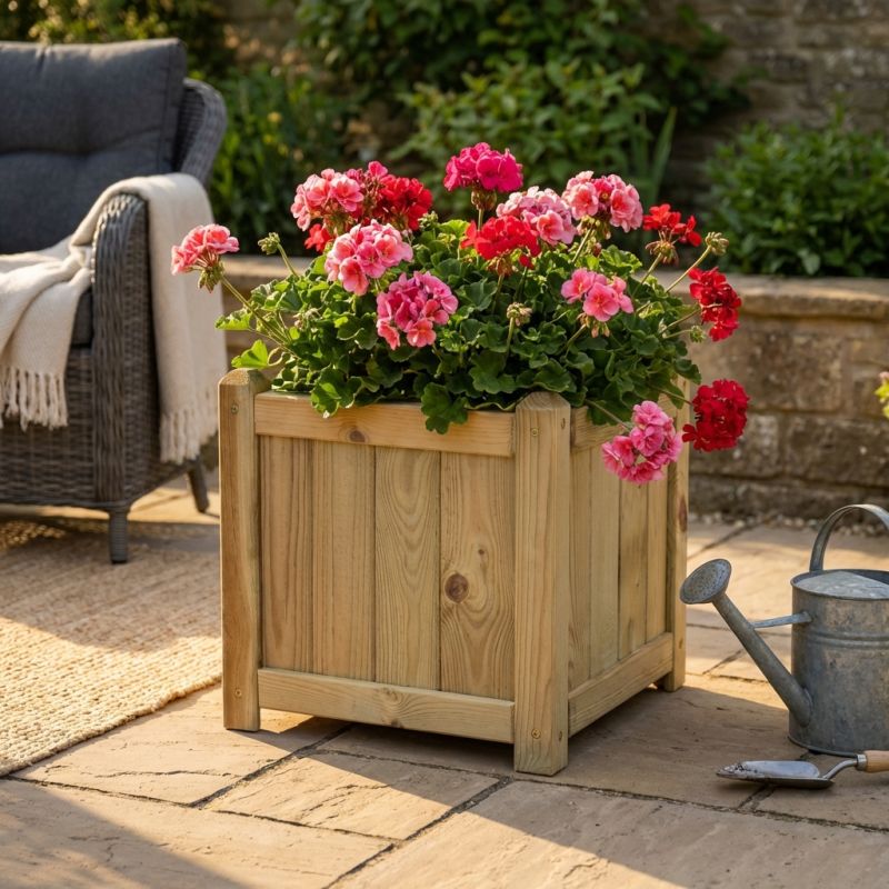 fioriera da giardino in legno di pino impregnato in autoclave 40 x 40 cm