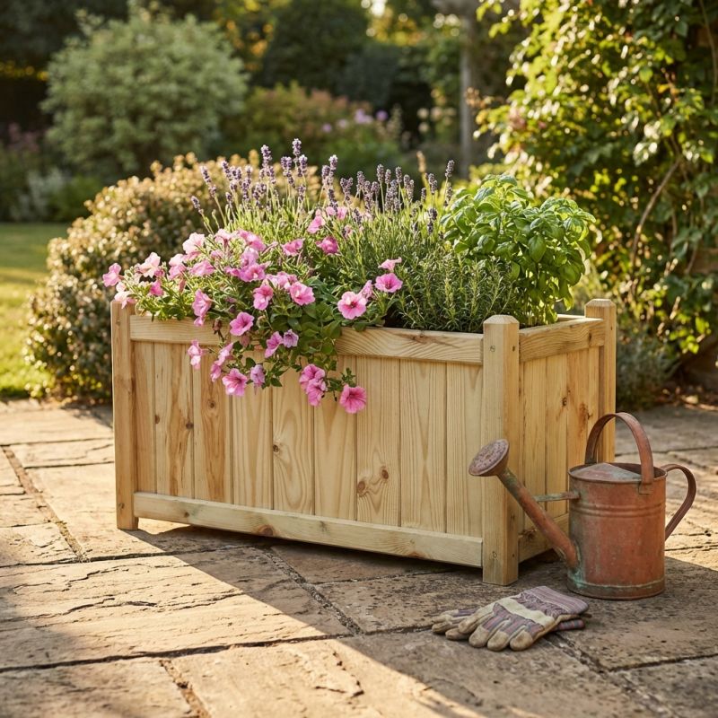 fioriera da giardino i in legno di pino impregnato in autoclave 40 x 80 cm