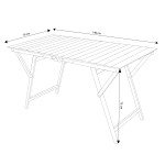 LUDICRUS - tavolo da giardino pieghevole salvaspazio in legno