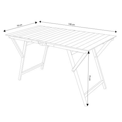 LUDICRUS - tavolo da giardino pieghevole salvaspazio in legno