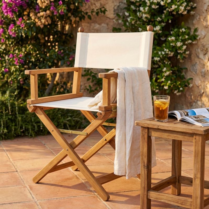 PHYLA - poltrona da giardino regista pieghevole in legno massiccio di acacia
