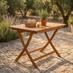 SOLEA - tavolino da giardino pieghevole in legno massiccio di acacia