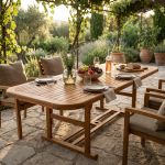 TURRIS - tavolo da giardino allungabile in legno massiccio di acacia 150/200