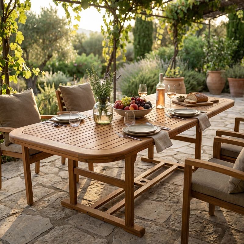 TURRIS - tavolo da giardino allungabile in legno massiccio di acacia 150/200