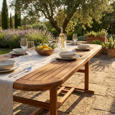 TURRIS - tavolo da giardino allungabile in legno massiccio di acacia 180/240