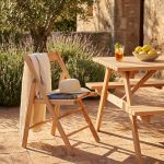 sedia da giardino pieghevole in legno salvaspazio