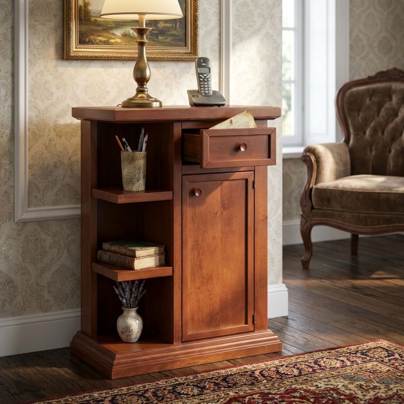 ELOISE - mobile portatelefono in legno massello