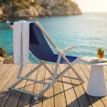 sdraio mare prendisole pieghevole in alluminio e textilene cm 98 x 67,5 x 106 h