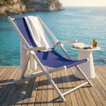 sdraio mare prendisole pieghevole in alluminio e textilene cm 98 x 67,5 x 106 h