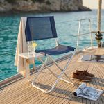 sgabello da spiaggia e campeggio pieghevole in alluminio e textilene con schienale cm 41 x 38 x 75 h